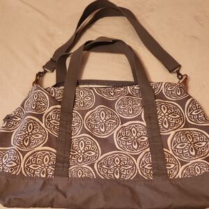 Thirty-one Gray and White  Patterned Large Tote Bag